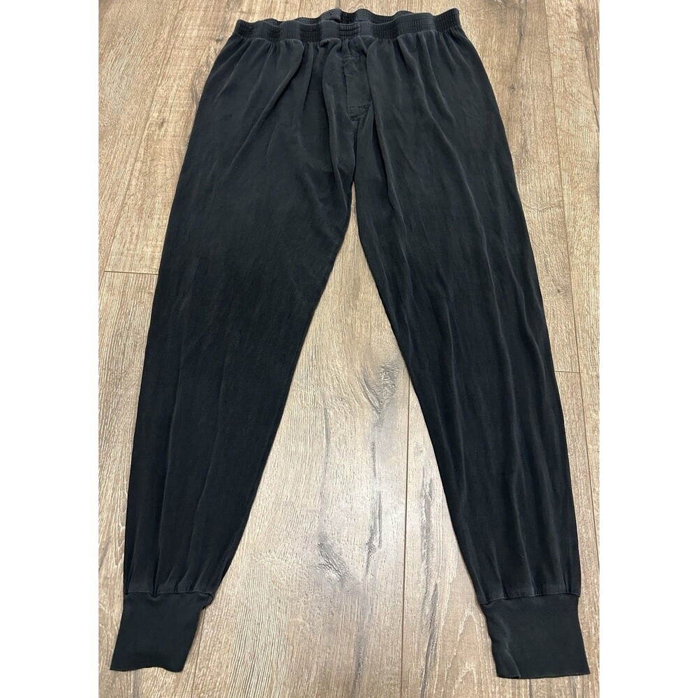 REI 100% Silk Base Layer Bottom Mens XL Pants Black Tapered Natural Fibers